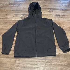 VICTORIAS SECRET Pink Rain Jacket Women’s Small Black windbreaker Full Zip Hood